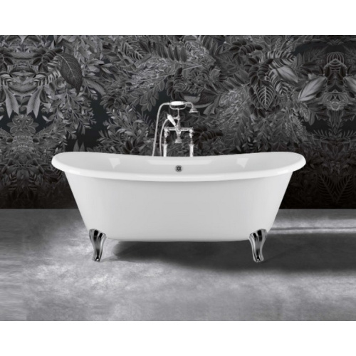 Ванна чугунная Devon & Devon Admiral 182х81 см без отверстий под смеситель, ножки алюминий полированный 2MRADMIRALPDCRDD (детальная фотография), чугунные