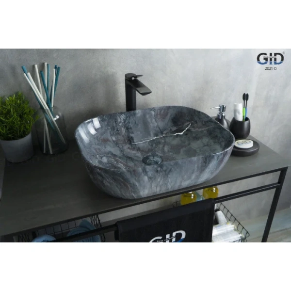 Раковина GID Geometrico K397G124 50 см под камень 54401 (детальная фотография), накладные (на столешницу)