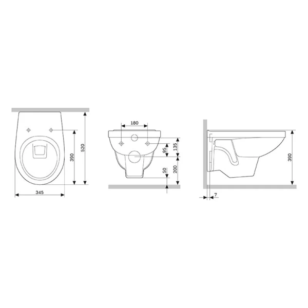 Унитаз подвесной Damixa Jupiter с сиденьем микролифт DX77C1738SC (детальная фотография), современные, hi-tech