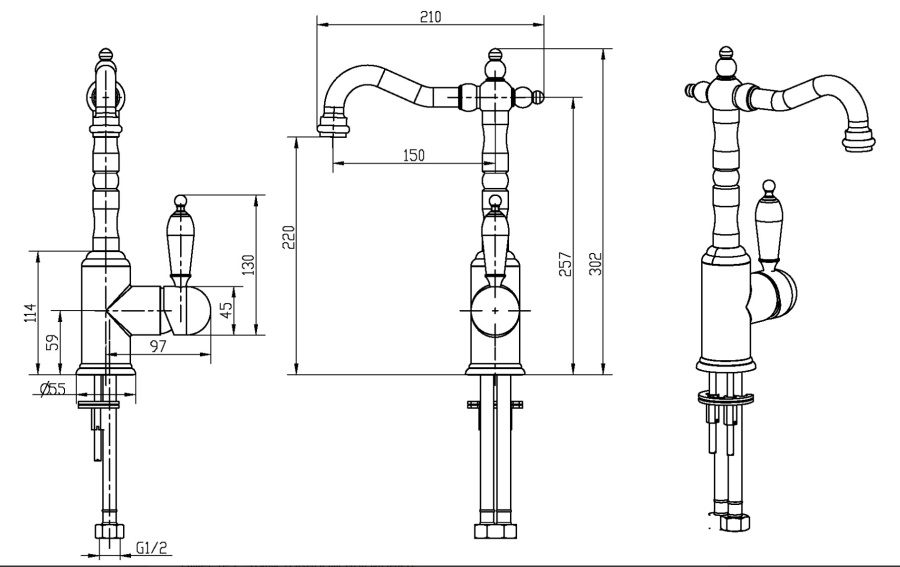 Схема (детальная фотография), для раковины