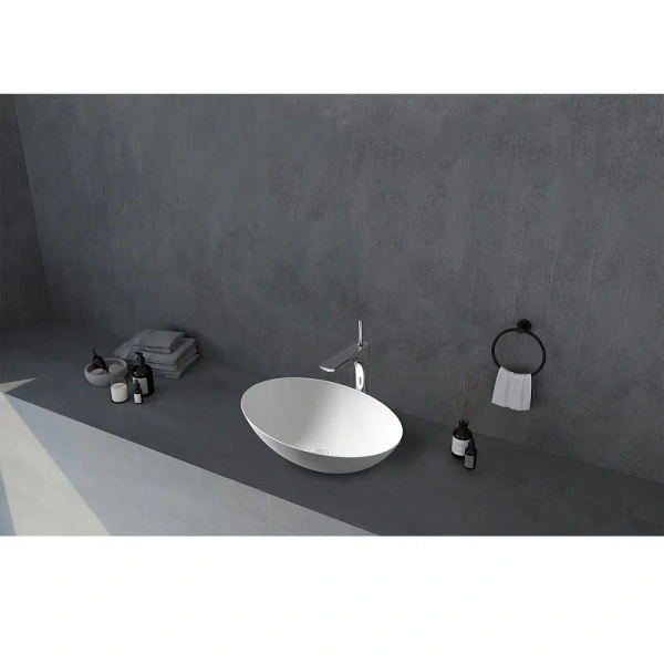 Раковина Abber Stein 50 см белая матовая AS2609 (детальная фотография), белые