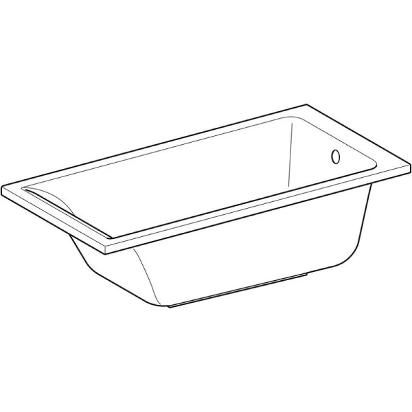 Ванна акриловая Geberit Renova Plan 554.303.01.1, 160 х 75 см, белая (детальная фотография), современныe, hi-tech