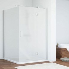 Душевой уголок профиль матовый хром стекло сатин Vegas-glass