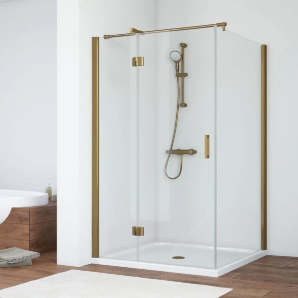 Душевой уголок профиль бронза стекло прозрачное Vegas-glass AFP-Fis TUR NOVO 110*90 05 01 L (детальная фотография)