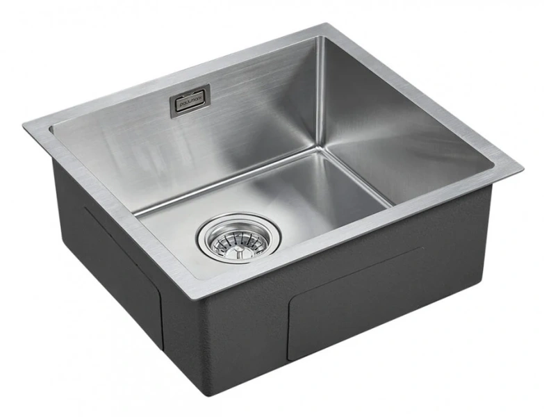 Мойка для кухни Paulmark Weser PM804844 48 см прямоугольная (детальная фотография), из нержавеющей стали, стальные, металлические
