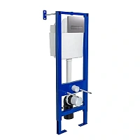 Инсталляция для унитаза BERGES Atom Line кнопка матовый хром