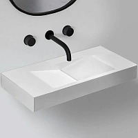 Раковина Abber Stein 100 см белая матовая