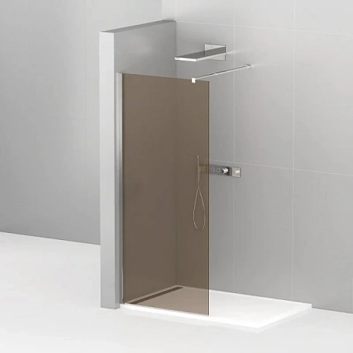 Душевая перегородка Cezares Liberta 110 см стекло бронза, профиль хром - фото 2