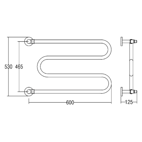 Полотенцесушитель водяной Margaroli Vento 402 (детальная фотография), современные, hi-tech