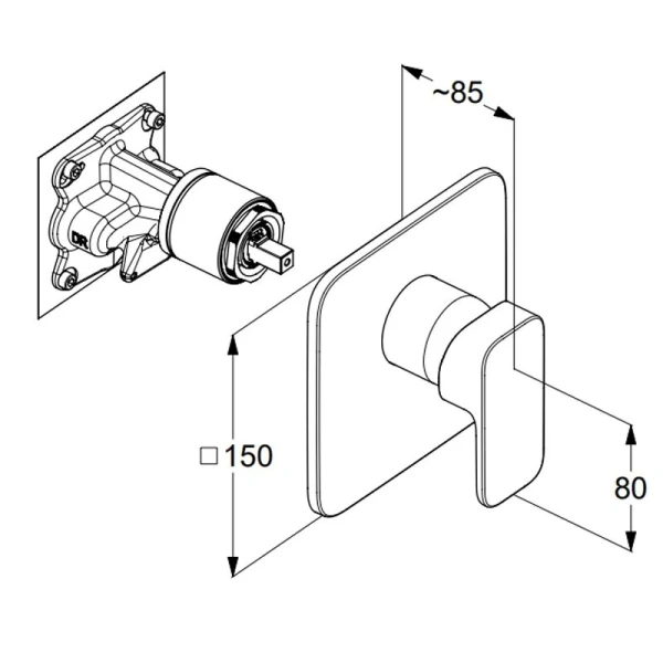 Смеситель для душа Kludi Renon хром 427550575 (детальная фотография), для душа