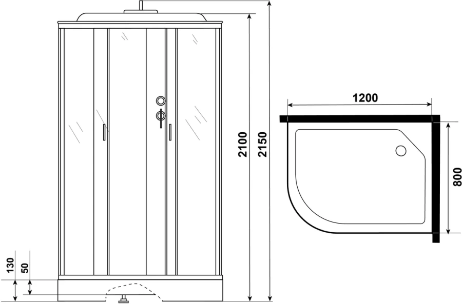 Душевая кабина Niagara Classic 120x80 см правая 33121423R (детальная фотография), 120х80
