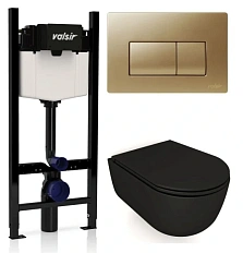 Унитаз с инсталляцией Valsir Dream с клавишей матовое золото