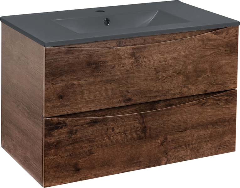 Тумба под раковину подвесная Vincea Mia 80,7 см R.Wood VMC-2MC800RW (детальная фотография), светло-коричневая