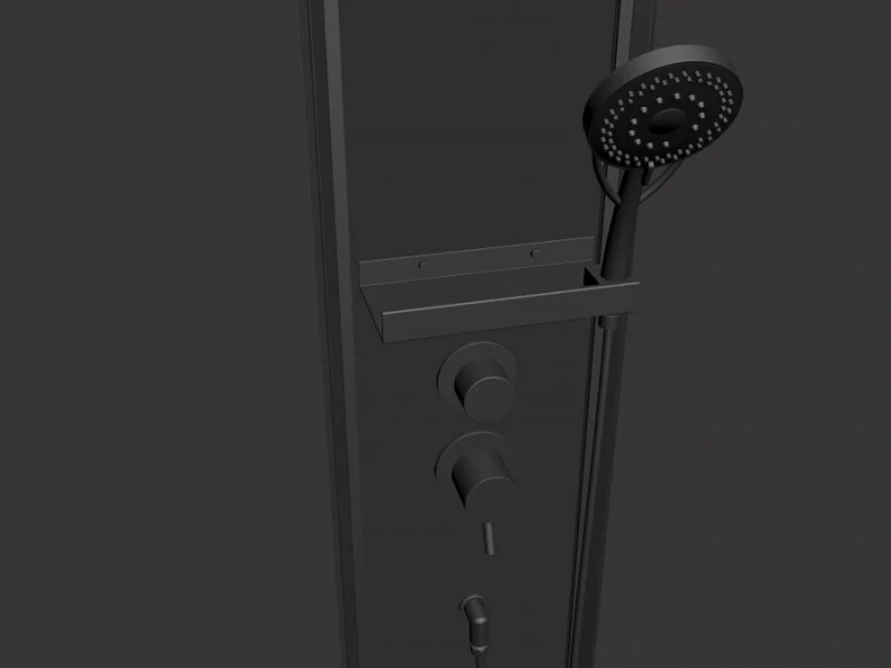 Душевая кабина Timo Ilma 90х90 см черная ILMA909B (детальная фотография), со средним поддоном