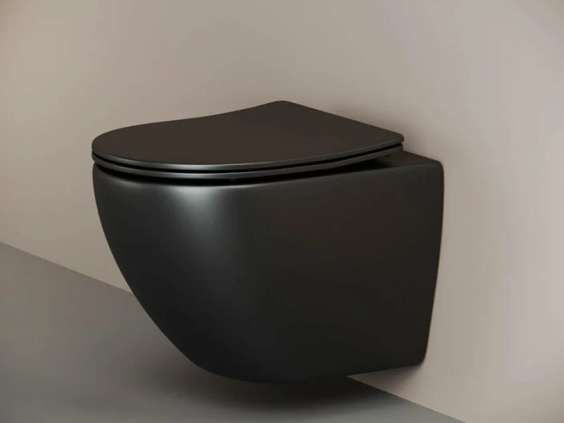 Унитаз подвесной Ceramica Nova Metropol черный матовый CN4002MB (детальная фотография)