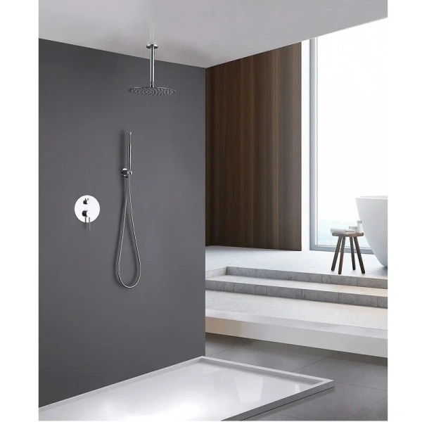 Душевой комплект Abber Emotion AF8821 скрытого монтажа (детальная фотография), хром, золотые, черные