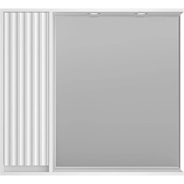 Зеркальный шкаф с подсветкой Brevita Balaton 90 см белый, правый BAL-04090-01-П (детальная фотография)