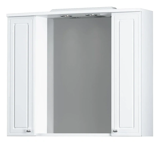 Зеркальный шкаф с подсветкой Damixa Palace One 85 см белый глянец M41MPX0851WG (детальная фотография)