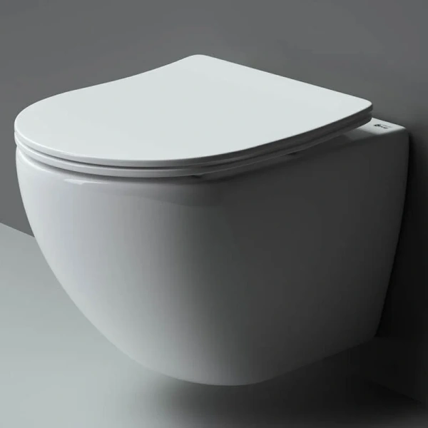 Унитаз подвесной Ceramica Nova Metropol CN4002 безободковый (детальная фотография), без бачка, со скрытым бачком