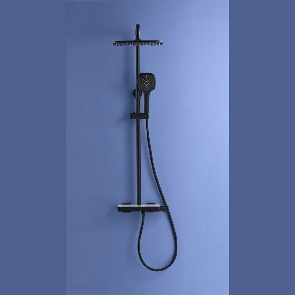 Душевая стойка Black&White Universe черная матовая 5010ВUK (детальная фотография), рычажные