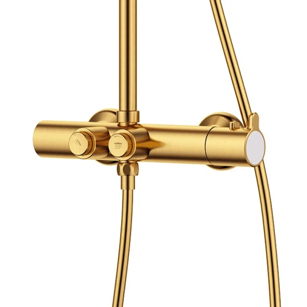 Душевая стойка CEZARES ECO брашированное золото ECO-CVD-T-BORO (детальная фотография), золото