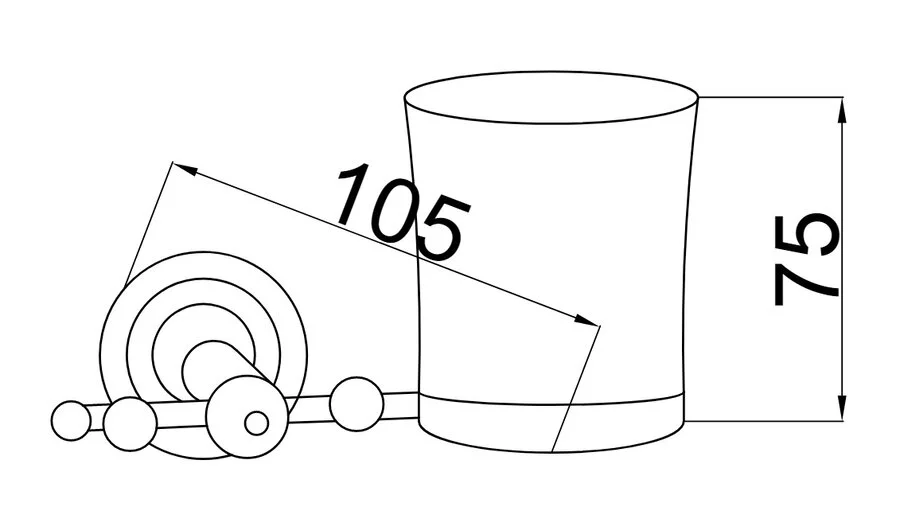 Стакан для ванной Boheme Brillante хром 10433 (детальная фотография), классические, ретро, с кристаллами swarovski, декорированные