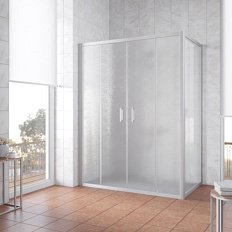 Душевой уголок профиль матовый хром стекло шиншилла Vegas-glass