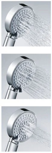 Лейка для душа Wasserkraft 3-функциональная A035 (детальная фотография), хром