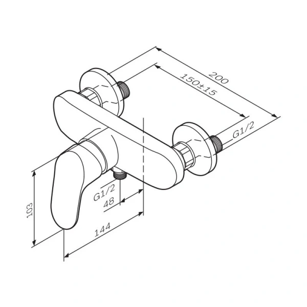 Смеситель для душа AM.PM Like хром F8020016 (детальная фотография), для душа