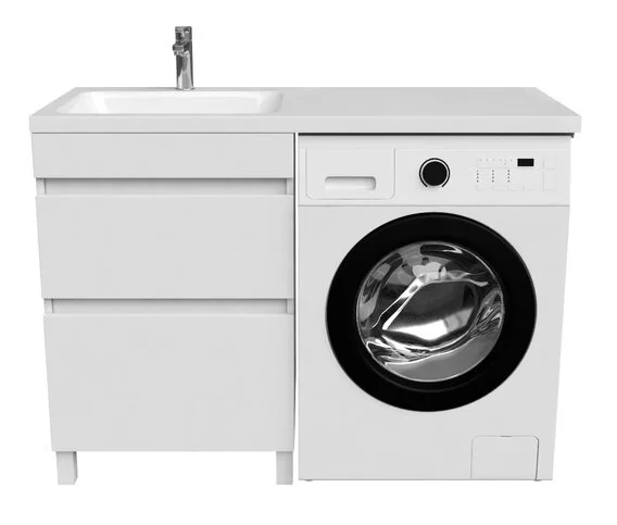 Тумба с раковиной напольная IDDIS Optima Home OPH12 120 см с ящиками (детальная фотография), современная, hi-tech