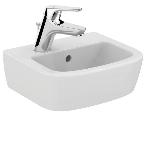 Раковина Ideal Standard Tempo 35 см отверстие для смесителя справа T056901 (детальная фотография), подвесные, пристенные