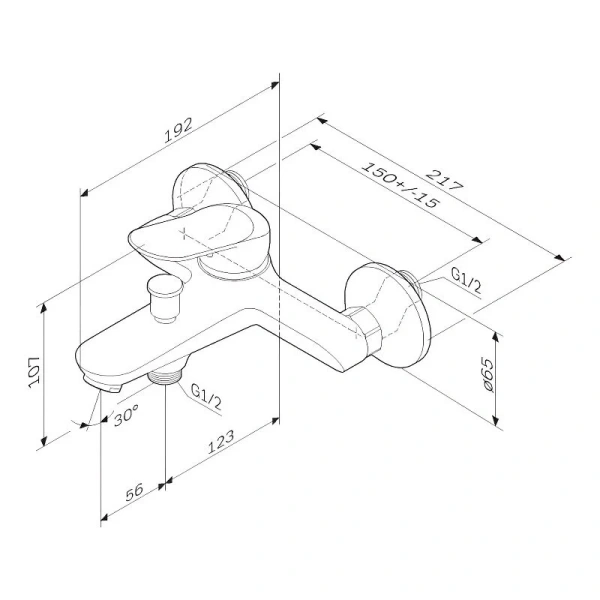 Смеситель для ванны Am.Pm Sunny хром F85C10000 (детальная фотография), для ванны