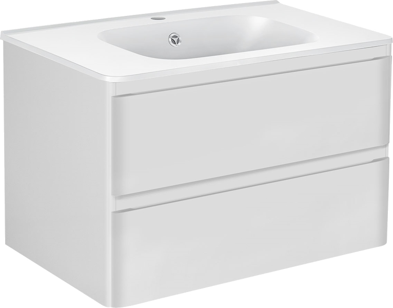 Тумба с раковиной подвесная Vincea Vico VMC-2V800 79,4 см с выдвижными ящиками (детальная фотография), современная, hi-tech