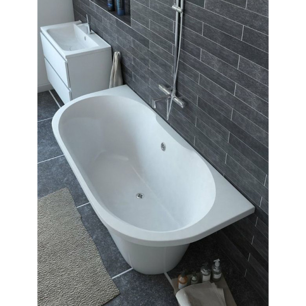 Ванна из литьевого мрамора Эстет Лира 170x80 см белая глянцевая ФР-00001912 (детальная фотография), 170x80 см