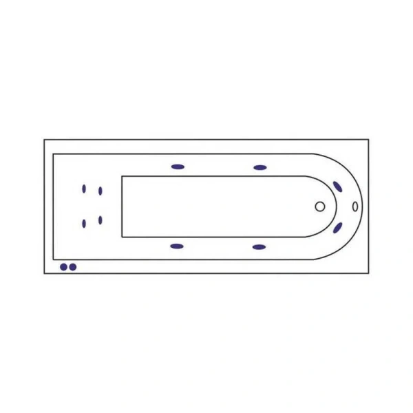 Ванна гидромассажная Excellent Aurum Slim Hydro+ 170 x 70 см, WAEX.AUR17S.HYDRO+.CR (детальная фотография), 170x70 см