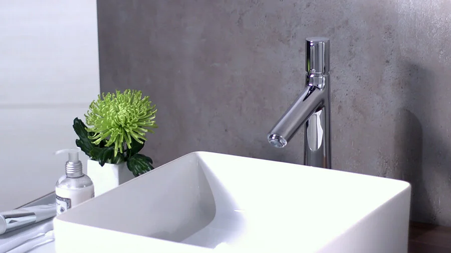 Смеситель для раковины Hansgrohe Talis Select S латунь 72045000 (детальная фотография), высокие, округлая форма