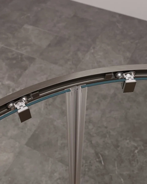 Душевой уголок Cezares Molveno 130х100 см стекло прозрачное профиль оружейная сталь MOLVENO-RH-2-130/100-C-GM-IV (детальная фотография), раздвижные