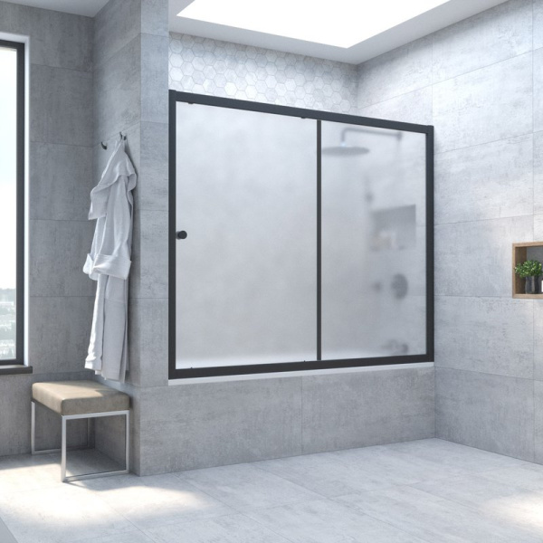 Душевая шторка на ванную стекло сатин Vegas-glass ZV 180 10 (детальная фотография), матовые