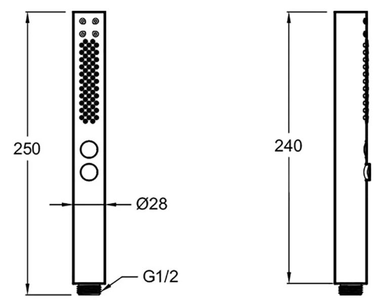 Лейка для душа Jacob Delafon Shift+ черная E21335-BL (детальная фотография), черные