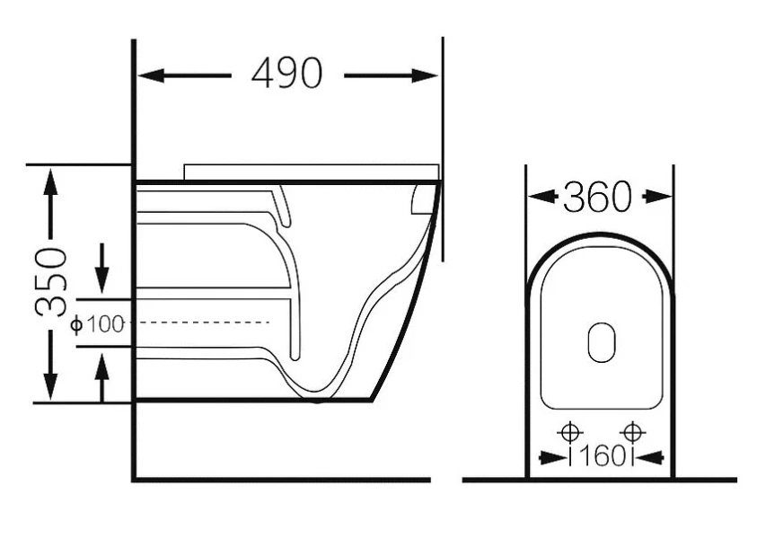 Унитаз подвесной Grossman серебро/белый GR-4455SWS (детальная фотография), подвесные, встраиваемые