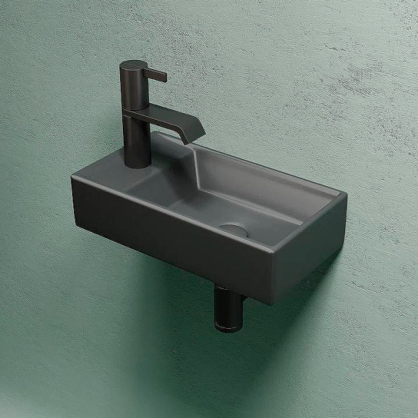 Раковина Ceramica Nova Element 40 см чаша справа темный антрацит CN6051RMDH (детальная фотография), другие
