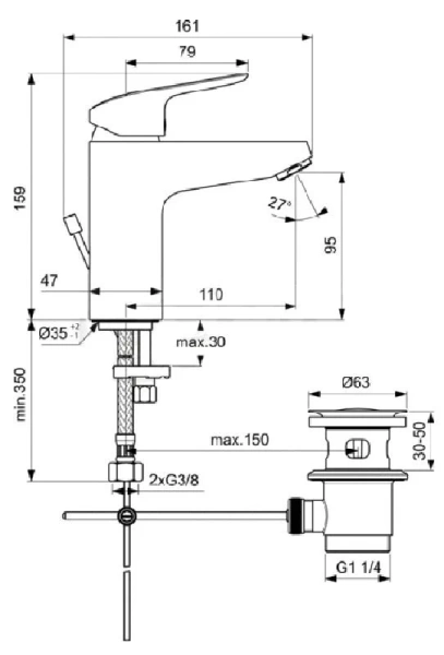 Душевой комплект Ideal Standard Ceraflex хром BD001AA (детальная фотография), хром