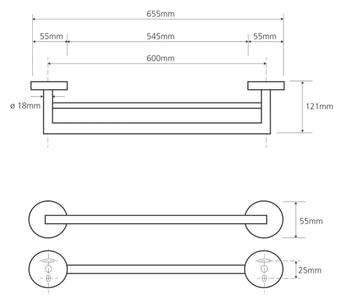 Полотенцедержатель Bemeta Omega хром 104204052 (детальная фотография), современные, hi-tech