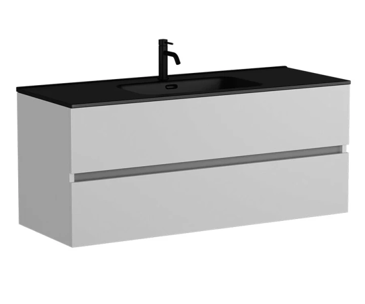 Тумба с раковиной подвесная Sancos Urban UR120-1W 120 см с ящиками (детальная фотография), белая