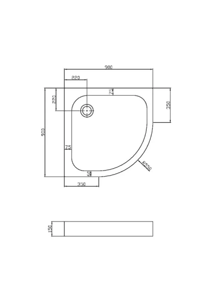 Душевой поддон Vincea 90х90 см четверть круга VST-3AQ-9090 (детальная фотография), недорогие