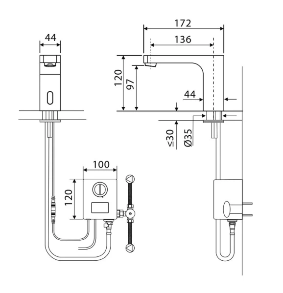 Смеситель для раковины Timo Torne золото матовое 4313/17F (детальная фотография), современные, hi-tech
