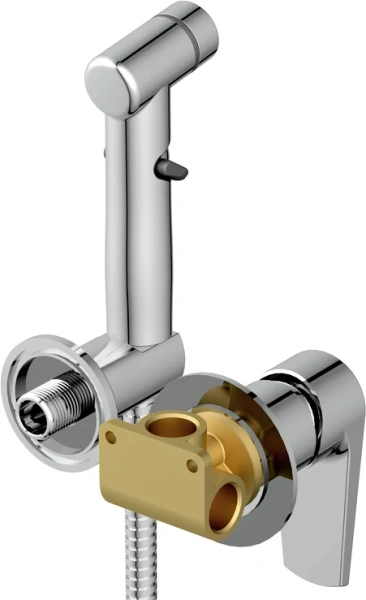 Гигиенический душ со смесителем Cersanit Moduo хром 64105 (детальная фотография), округлые