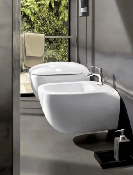 Биде подвесное Geberit Citterio белое 500.539.01.1 (детальная фотография), круглой формы