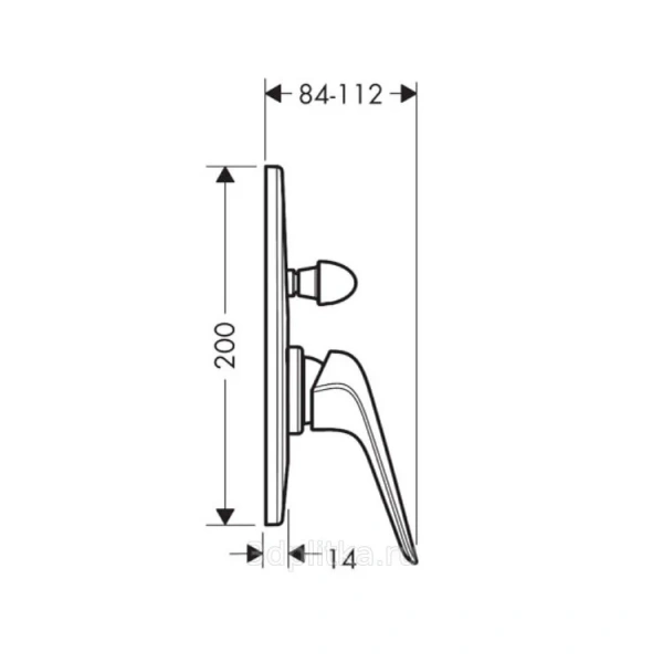 Смеситель для душа Hansgrohe Novus 71047000 с девиатором (детальная фотография), для душа