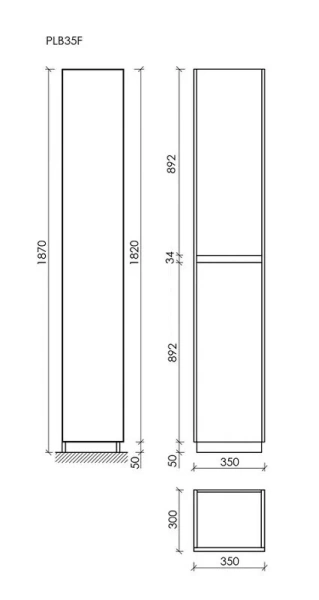 Шкаф-пенал напольный Sancos Libra Floor 35 см белый глянец PLB35FW (детальная фотография), по запросу
